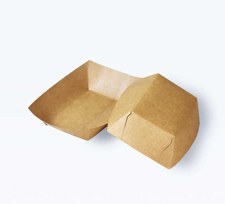 Paquete disponible amistoso de la caja del barco de la bandeja de papel del microprocesador de las patatas fritas del pan de Eco