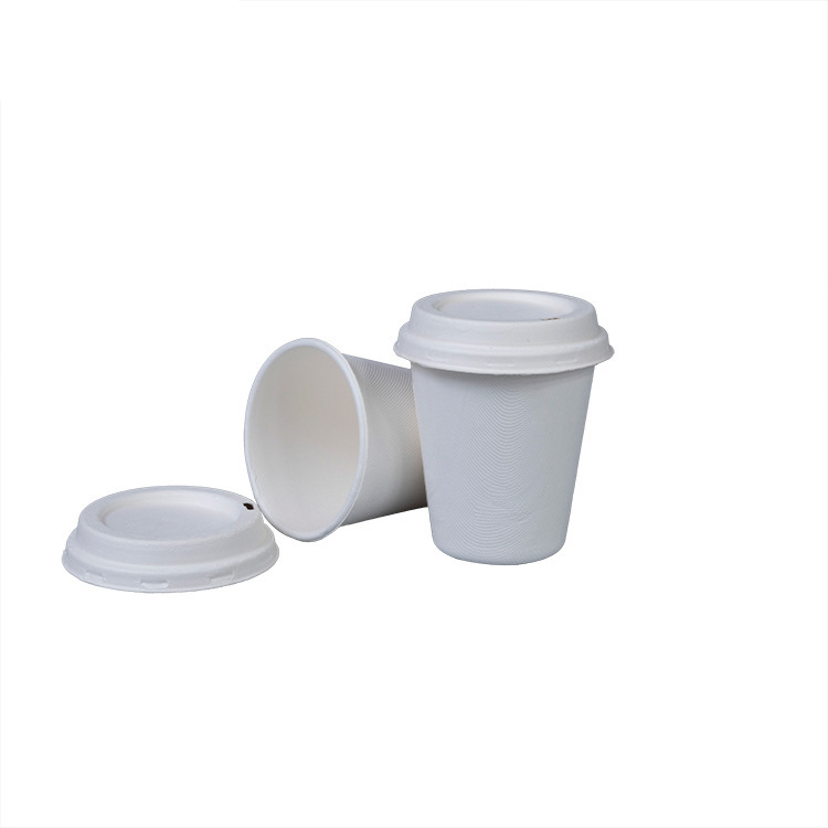 Tazas de café compostables biodegradables disponibles de la bebida caliente del vajilla de la caña de azúcar