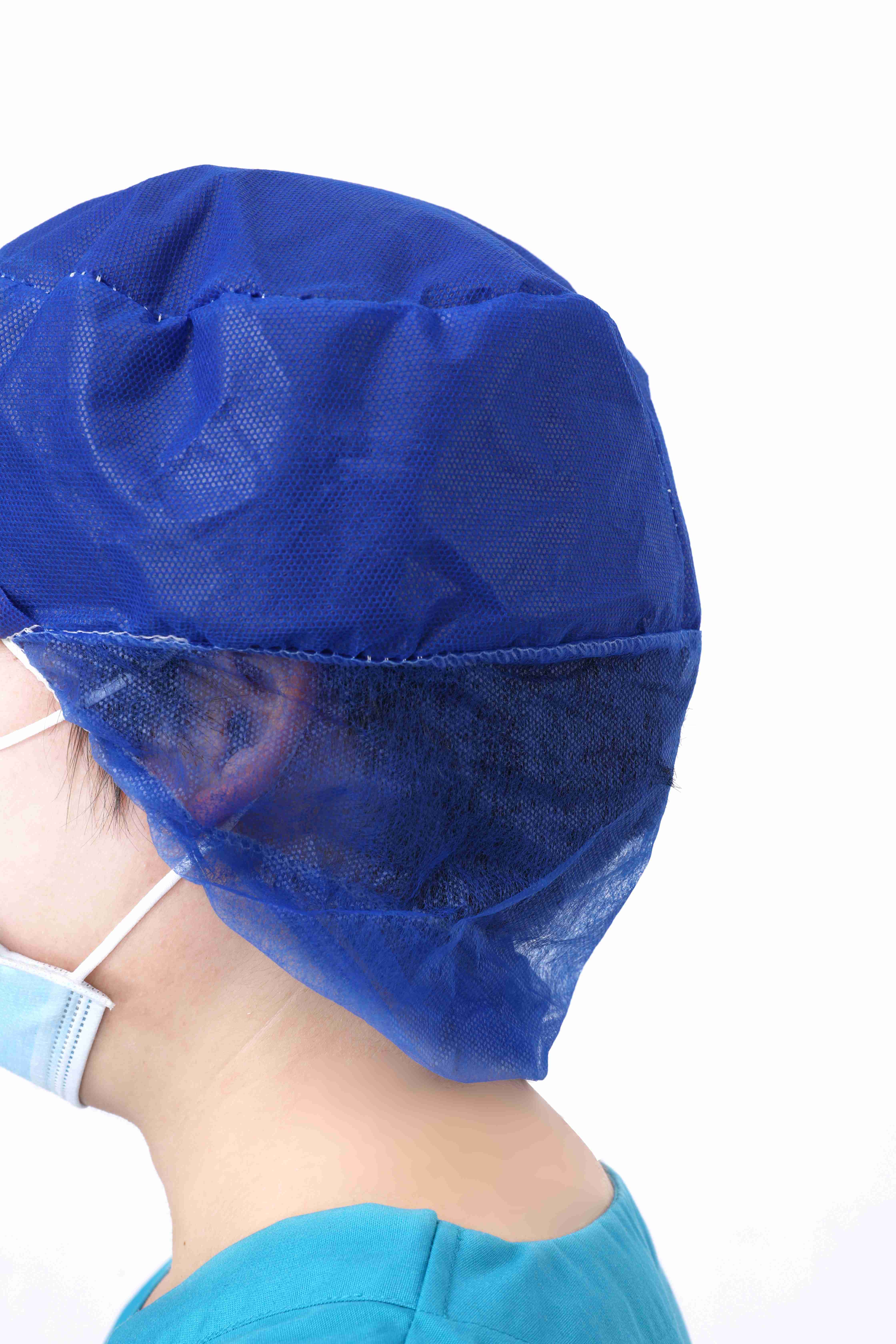 Gorros de trabajo no tejidos desechables con visera, redecillas, sombreros de trabajo unisex para doctor enfermera, fábrica de servicios de alimentos 