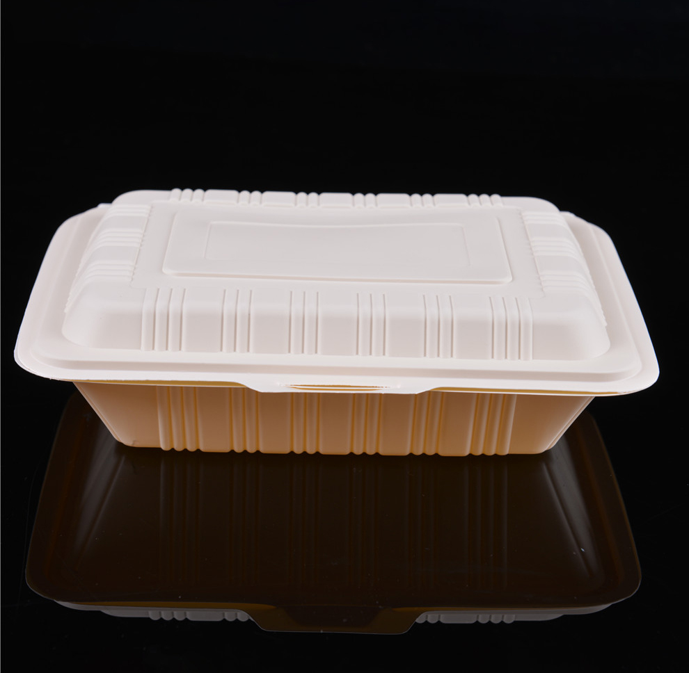 Material de almidón de maíz biodegradable compostable para microondas, fiambreras para envasado de alimentos/contenedor de comida, caja para llevar con tapa ecológica