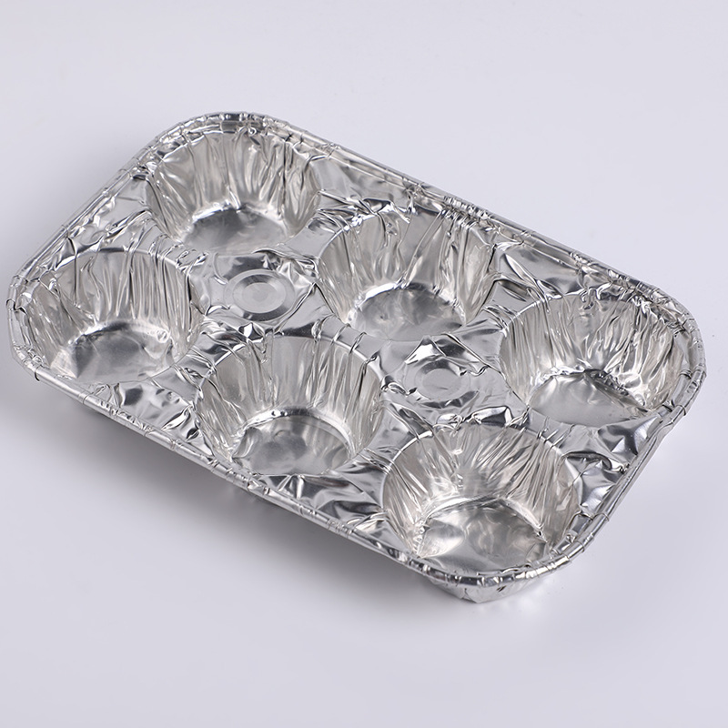 Molde desechable para 6 muffins, seis compartimentos, papel De Aluminio, tartas De huevo, plato, bandeja De pastelería, recipiente para hornear, Plato De Tarta De Aluminio